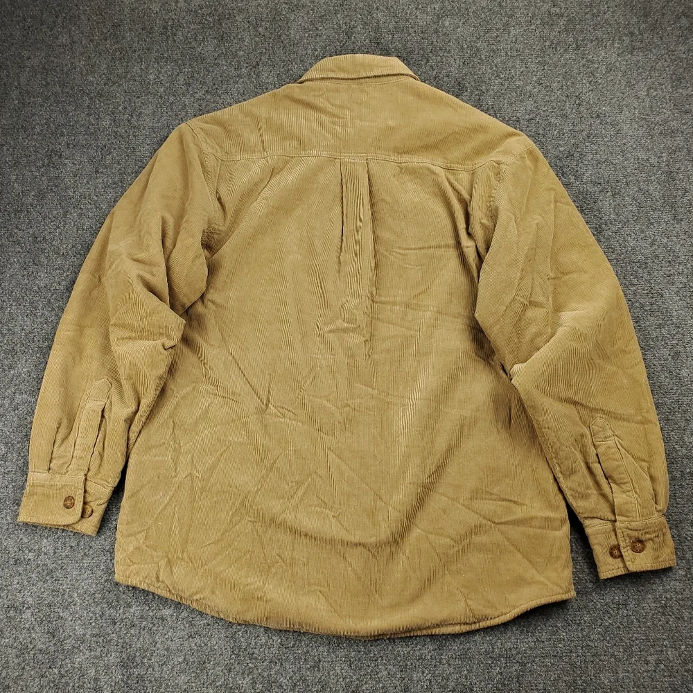 Levis Fleece Lined Corduroy Flannel Shirt Jacket Mens Medium Shacket Khaki Tan - Picture 2 of 11